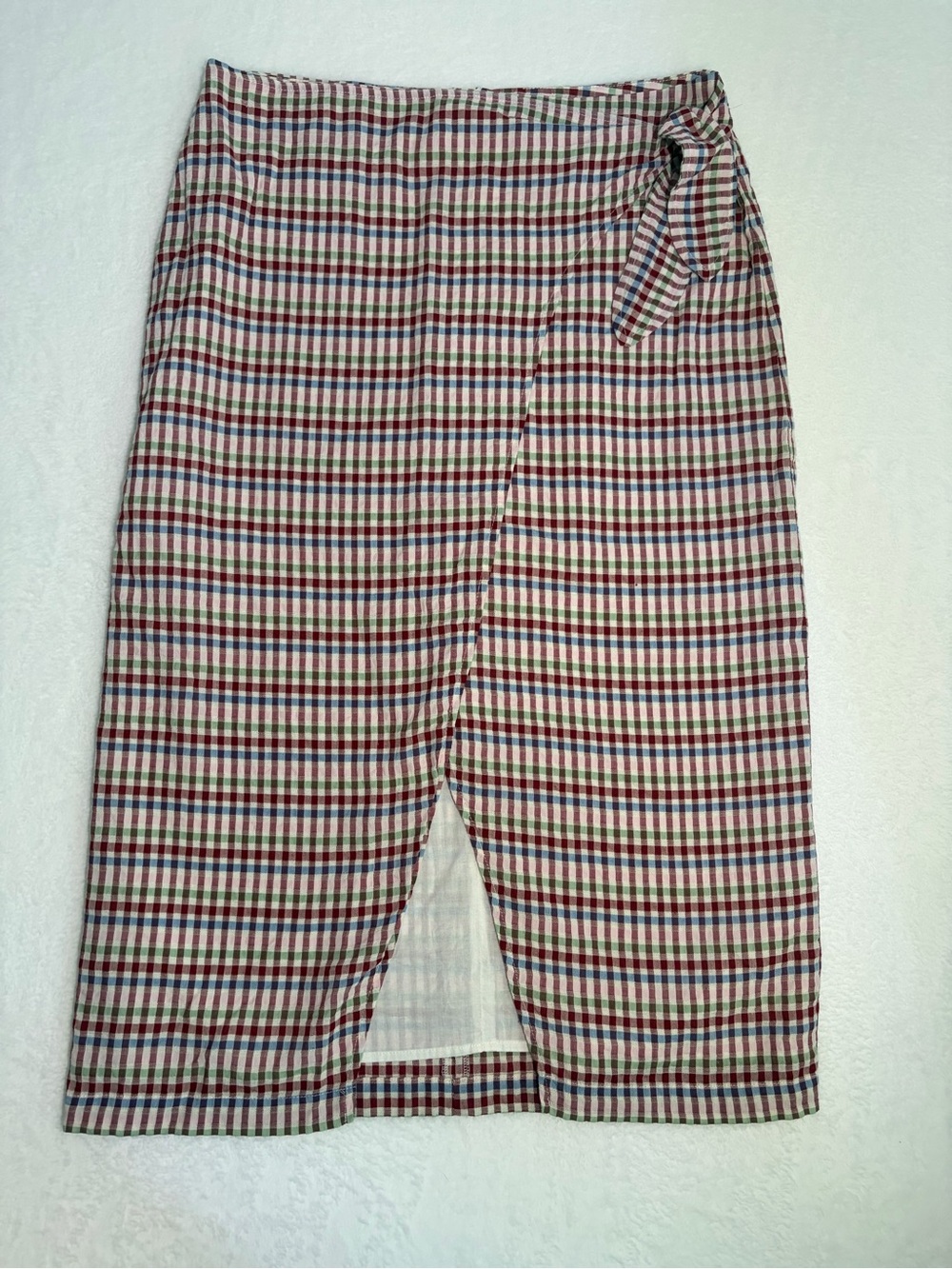 Madewell Gingham Wrap Midi Skirt